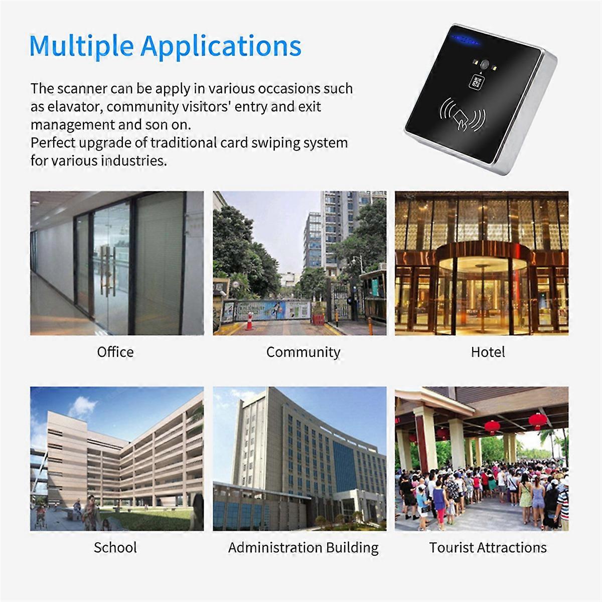 Embedded 1D 2D Barcode Scanner QR Bar Code RFID Card Reader Wiegand Connection Self-Induction for Ga