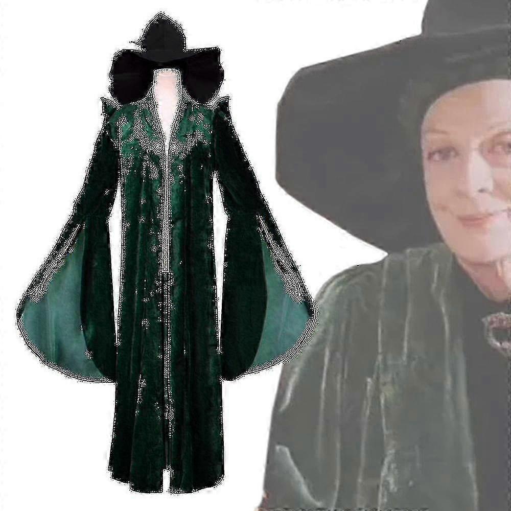 Harry Potter - Tylypahkan rehtorin pitkähihainen puku, jossa on McGonagall ja pitkä mekko.