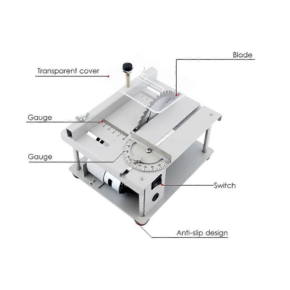 150W Multi-Functional Table Saw Mini Desktop Saw Cutter Electric Cutting Machine with Saw Blade Adjustable-Speed Angle Adjustment 40MM Cutting Depth f