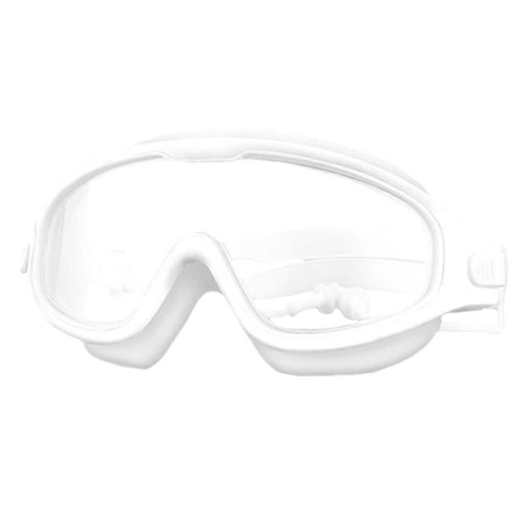 Swim Goggles For Kids AntiFog UV Protection Clear Wide Vision With Ear Plug Black
