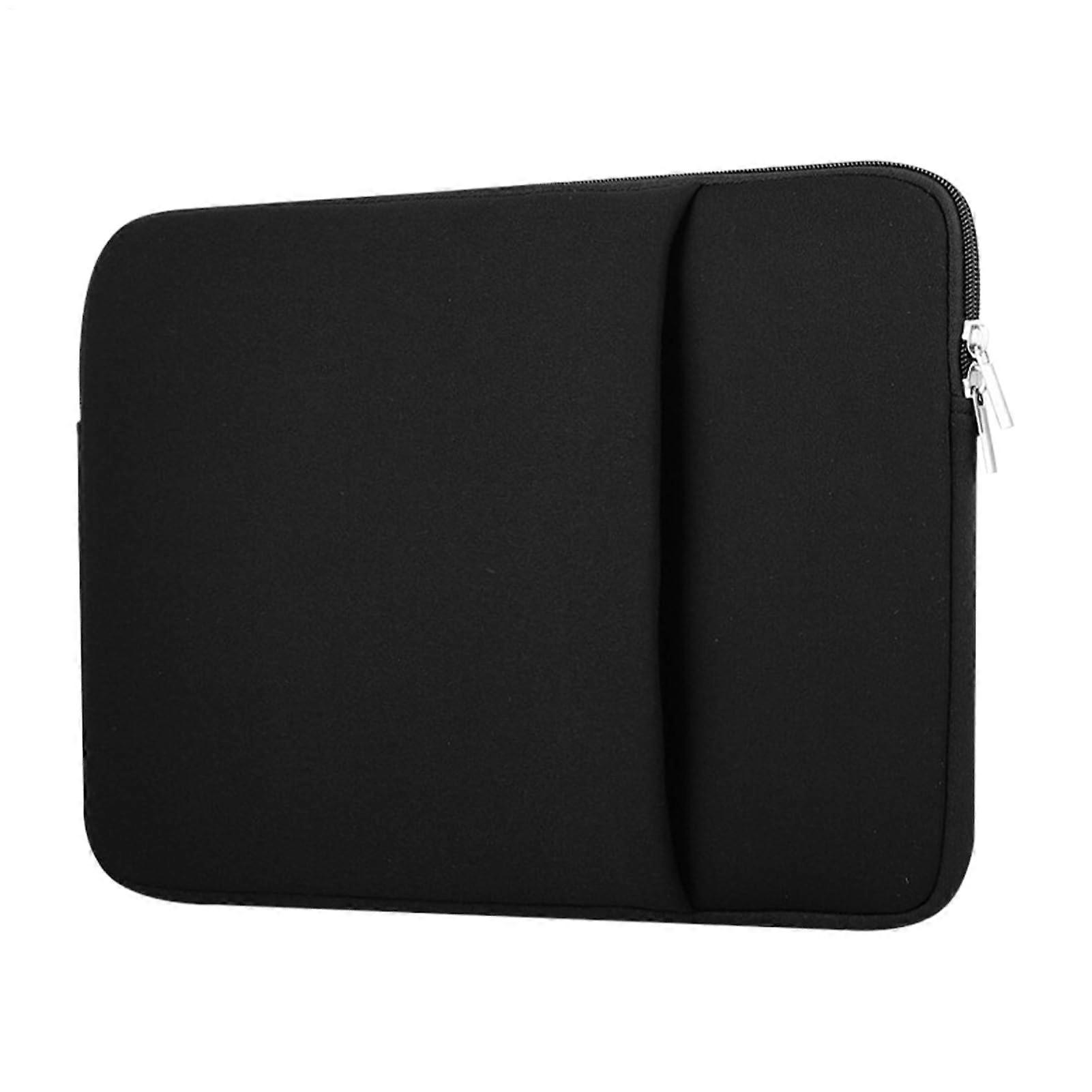 Laptop Case Slim Notebook Sleeve With Side Pocket Holder Shockproof Steel Zipper For Laptops And Tablets Black