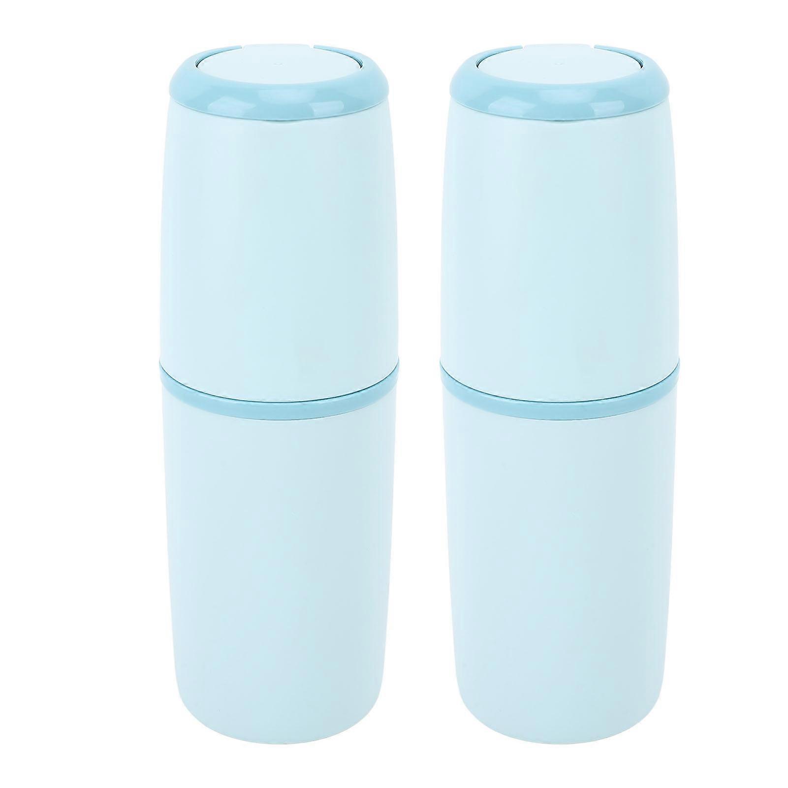 Travel Toothbrush Case Portable Toothpaste Holder Light Blue