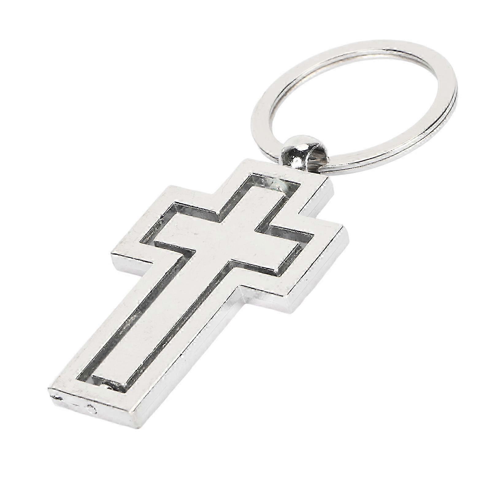 Cross keychain Metal rotating cross keychain