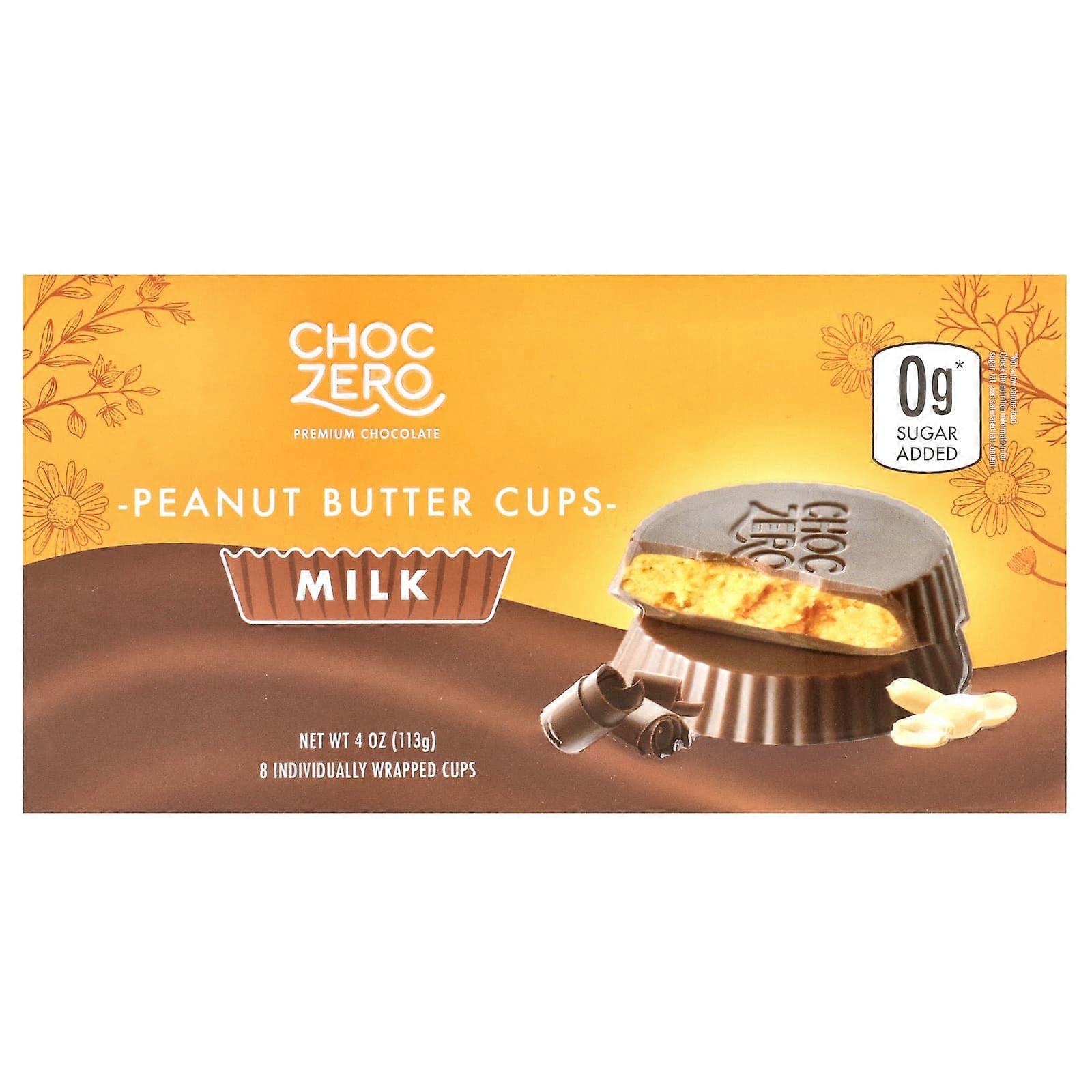 Peanut Butter Cups, Milk Chocolate, 8 Individually Wrapped Cups, 4 oz (113 g)