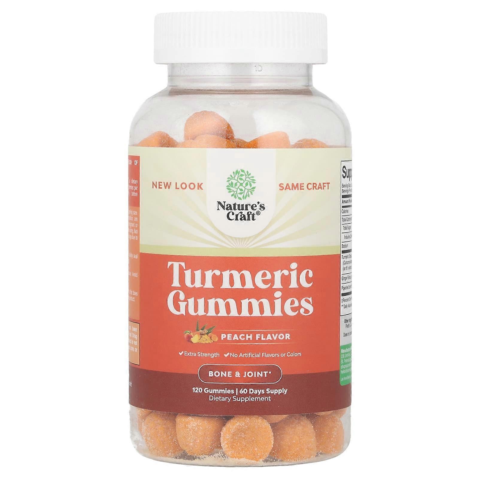 Turmeric Gummies, Peach, 120 Gummies