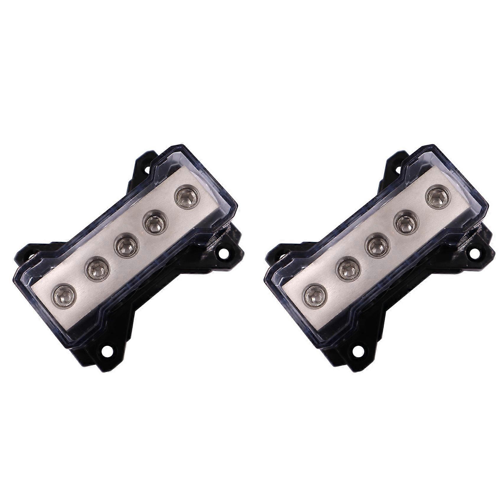 2X Power Distribution Block Splitter Car Audio Modified Power Amplifier Ground Wire Hub Negative Ground Junction Box