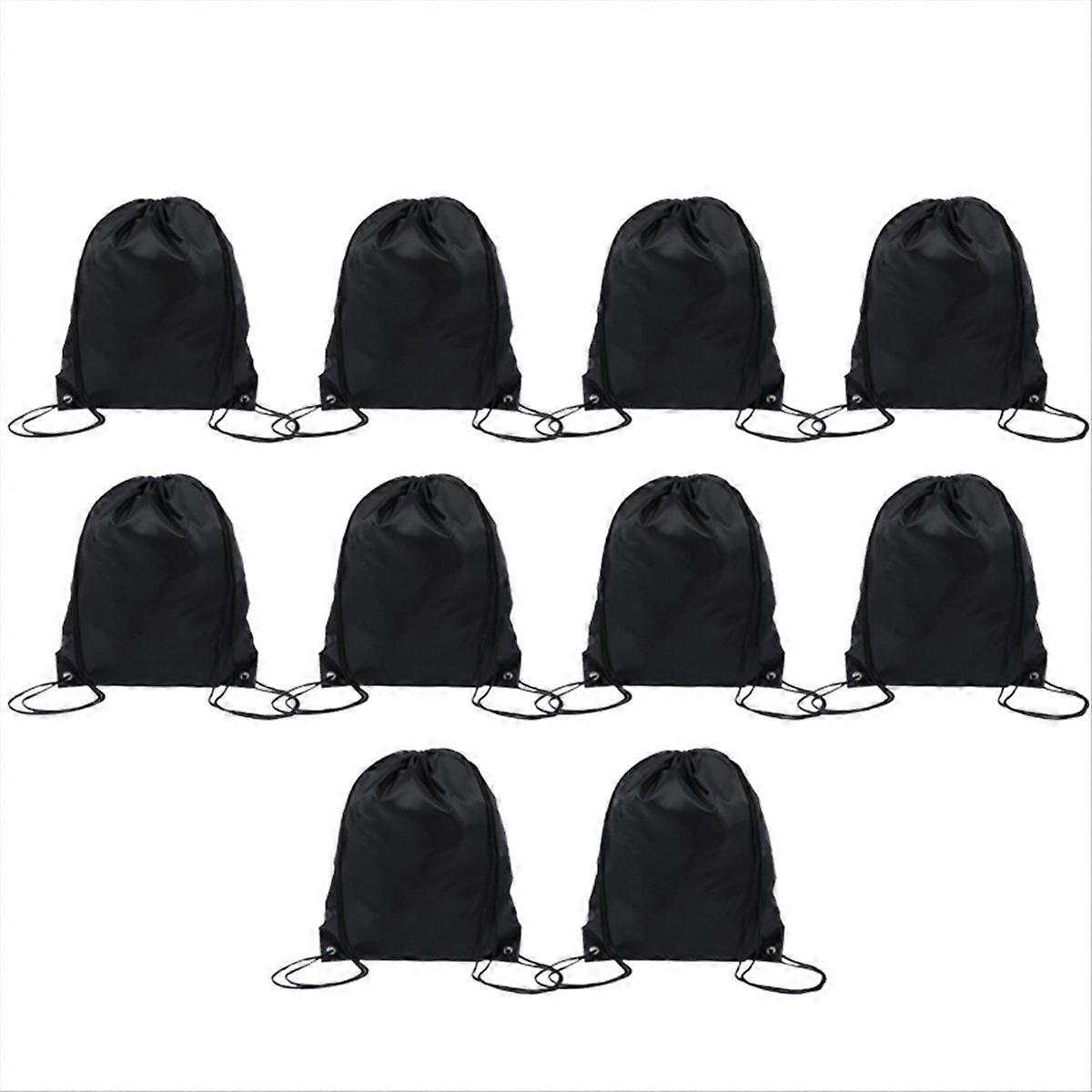 Polyester Drawstring Bag Sports Marathon Drawstring Bag Deep Black