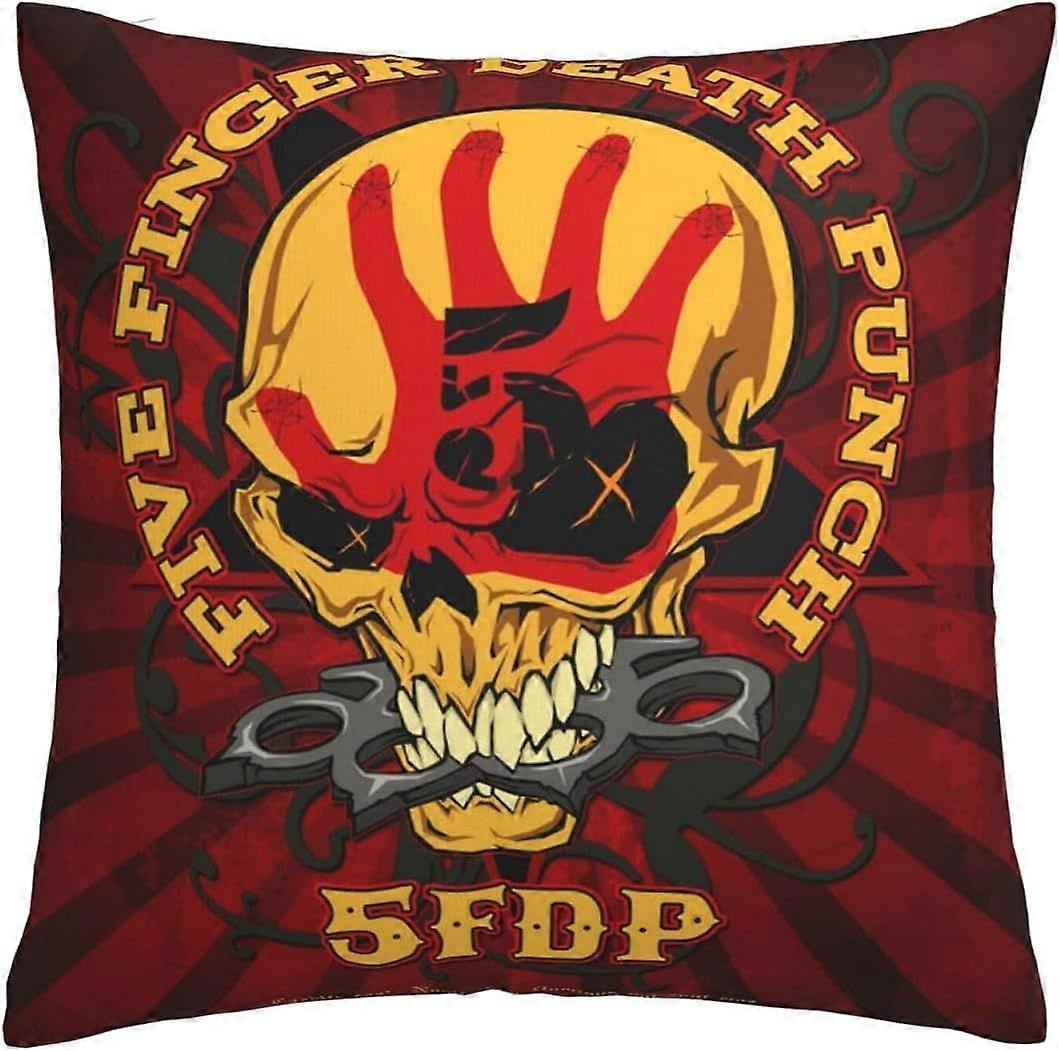 n614スカルクッションカバー45 x 45 cmスクエアスロー枕カバーソファ寝室用非表示ジッパー付き18 x 18インチセット-TB3614 hnj614