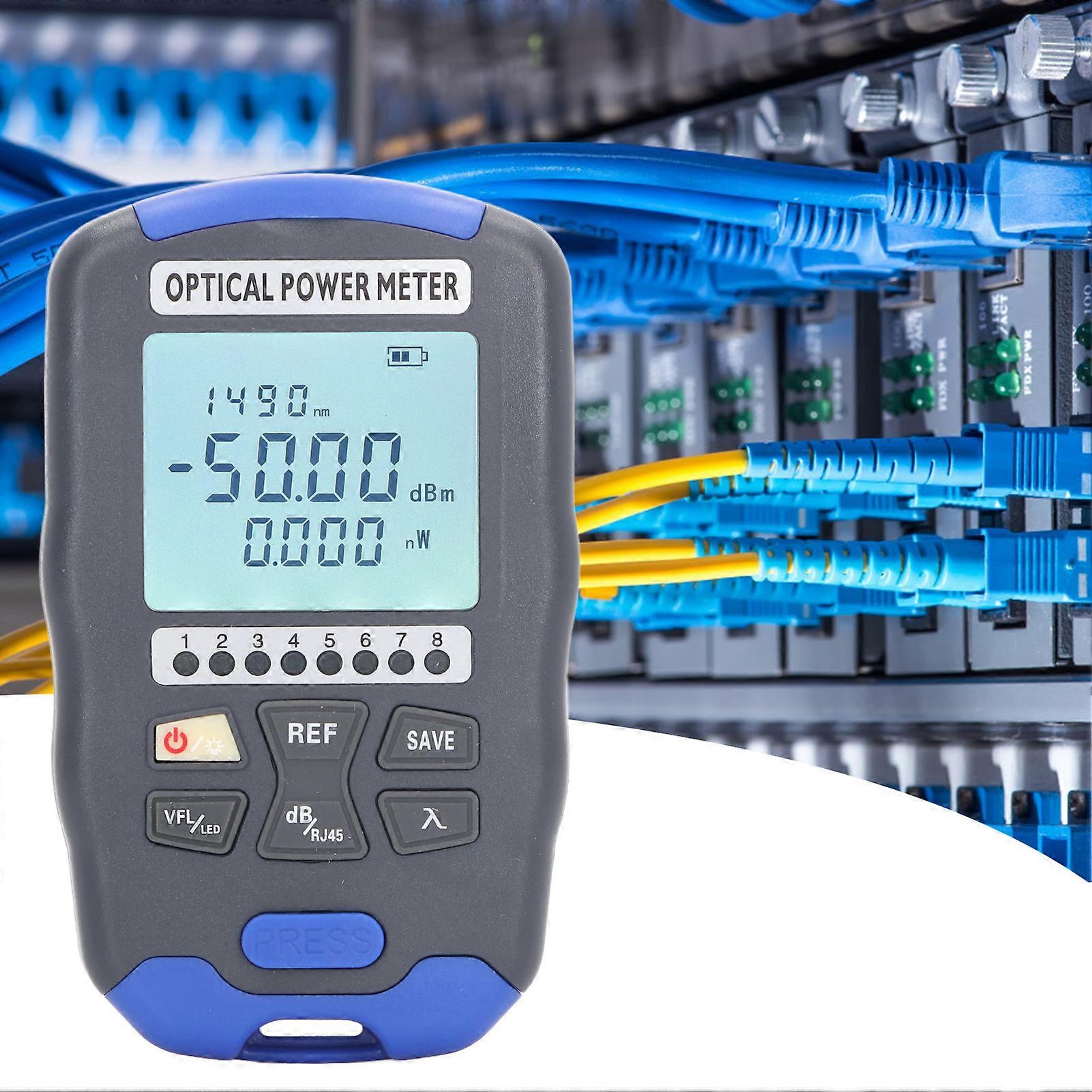 Optical Power Meter 1KM Red Light Tester Fiber Optic Network Cable Tester with LED Lamp Built in Battery AUA DC70 (‑70‑10dBm) 