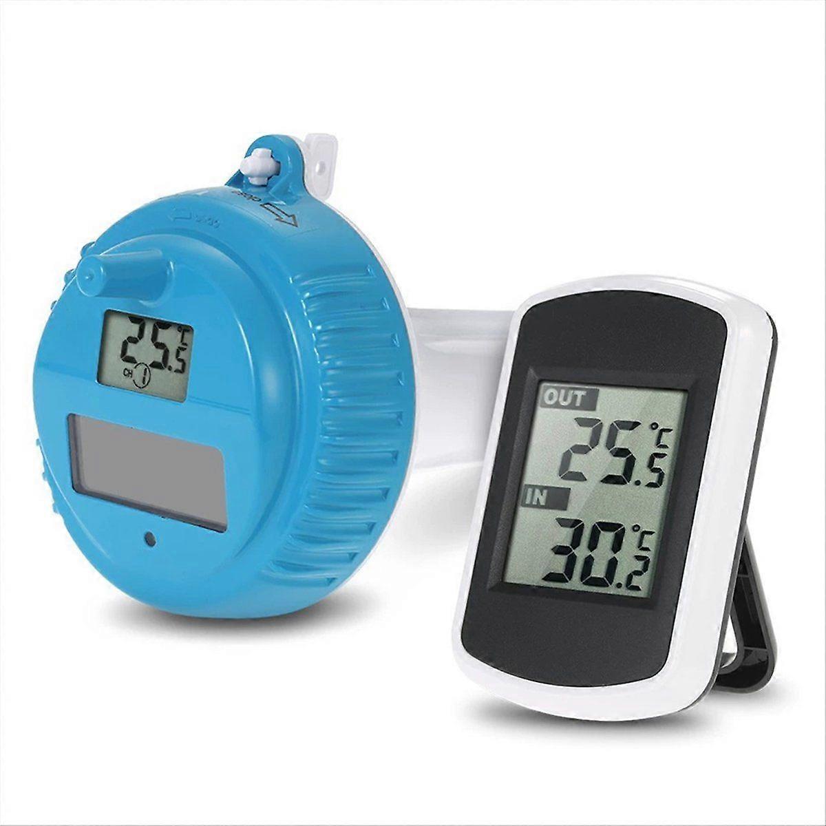 Pool Thermometer Floating, Digital Wireless Waterproof Thermometer with Indoor Temperature for Swim