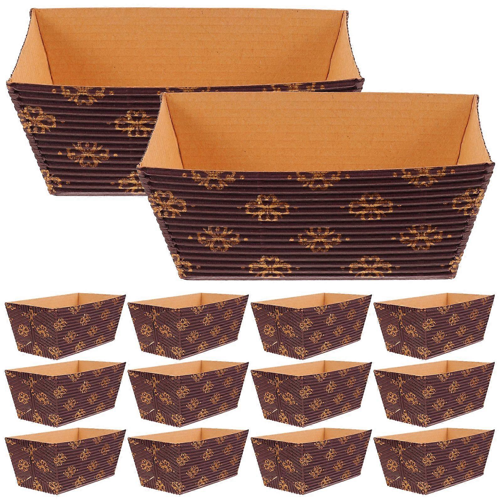 25pcs Paper Bread Pans Cake Paper Cups Loaf Making Paper Molds Stackable Cake Storage Loaf Pans