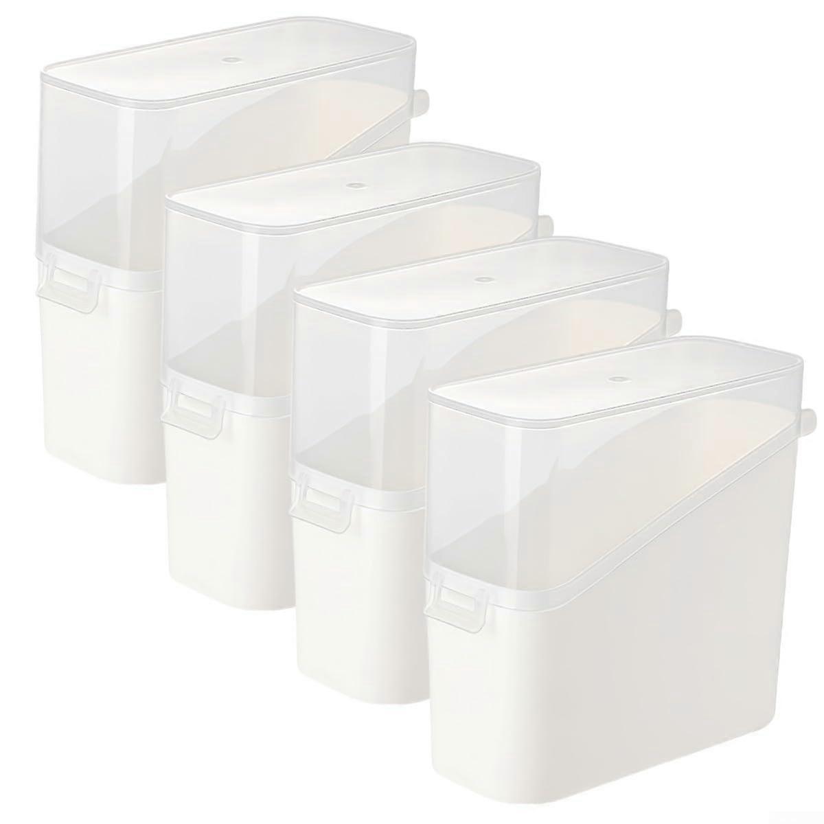 Butter Container 4Piece Clear With Flat Lid, SpaceSaving Fridge Pantry Storage Box Holds Butter, Cheese, Tea Bags