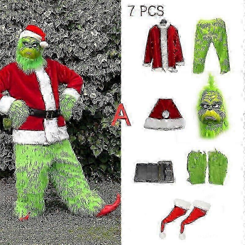 Grönt monster julkostym för vuxna - Tomtekostym