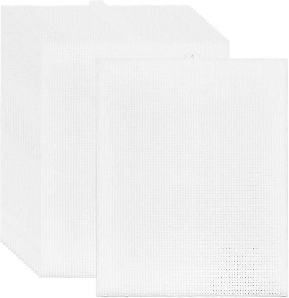 20 Pack 7 Count Clear Plastic Mesh Canvas Sheets For Embroidery, Acrylic Yarn