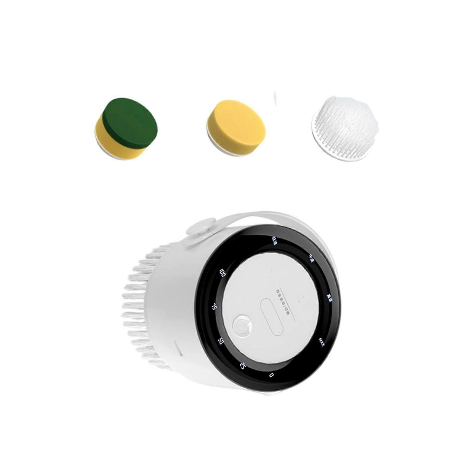 Electric Cleaning Brush For Household Use Multifunctional Handheld Wireless Replaceable Brush Head Scrub Maintenance  White