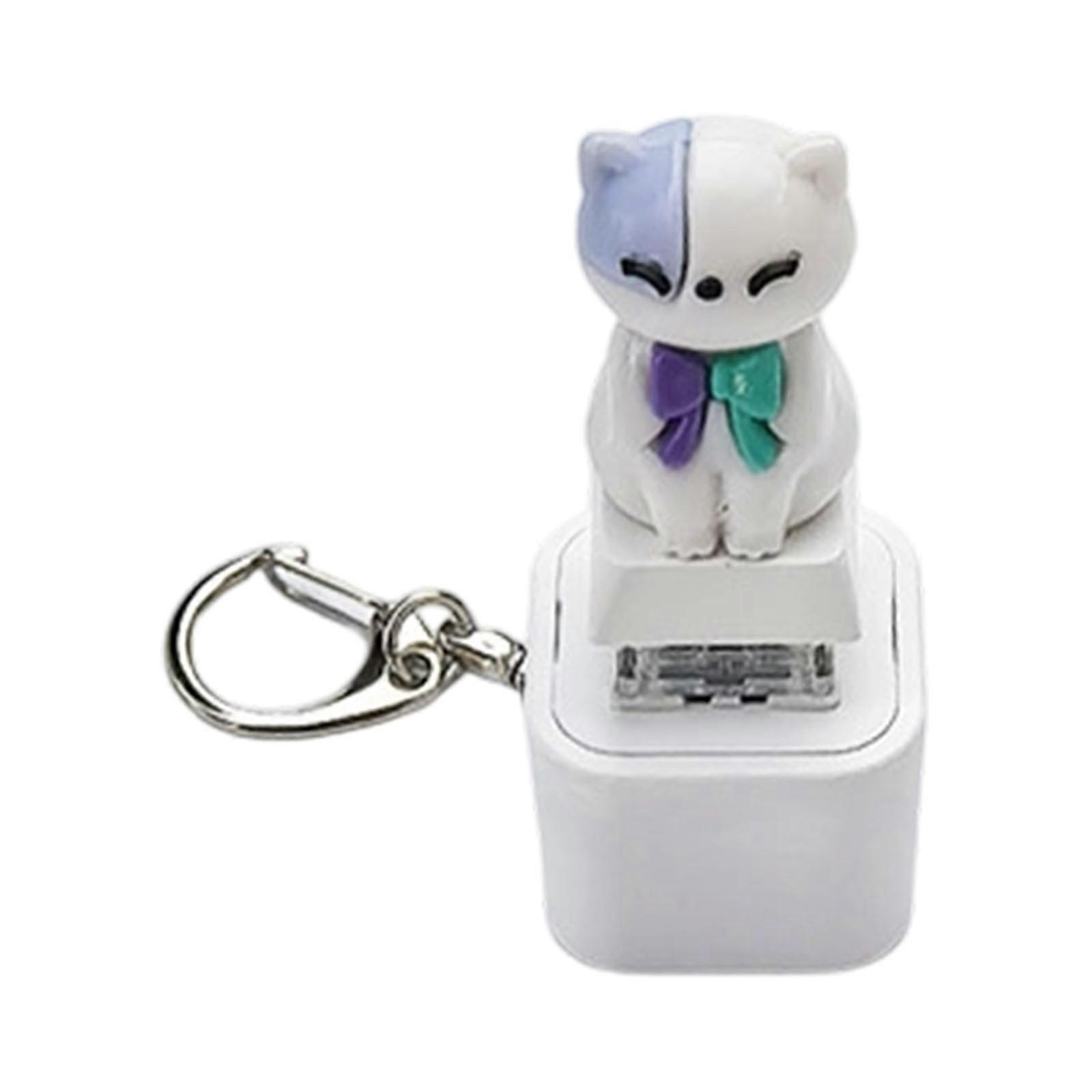 Glowing Animal Keychain With Auditory Feedback Press Button Anxiety Relief Tool ABS Plastic Key Holder For Work Multicolor
