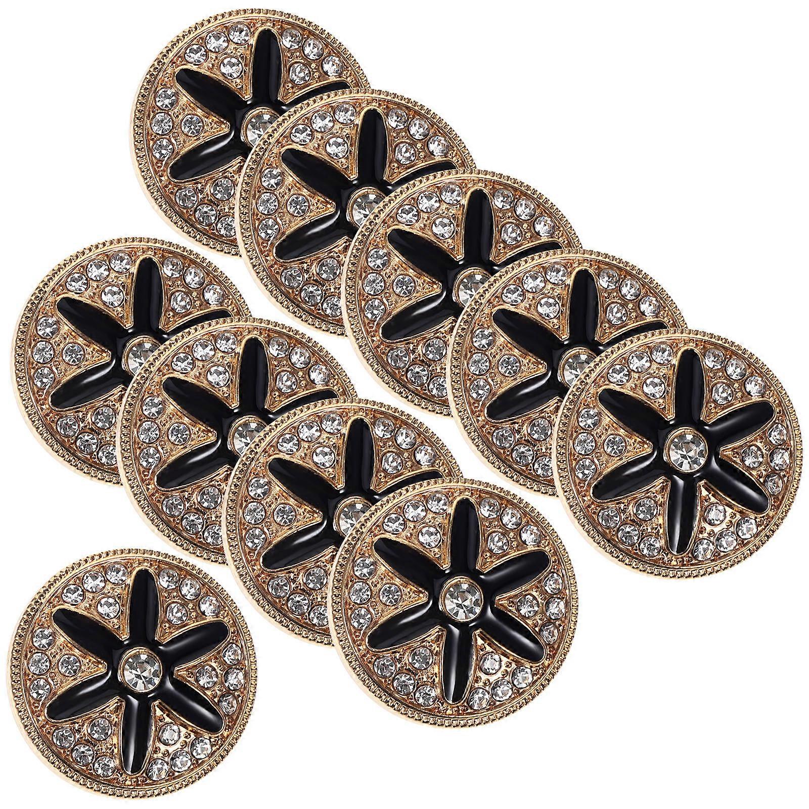 Clothes Accessories Metal Round Button for Overcoat 1Set 10 Black