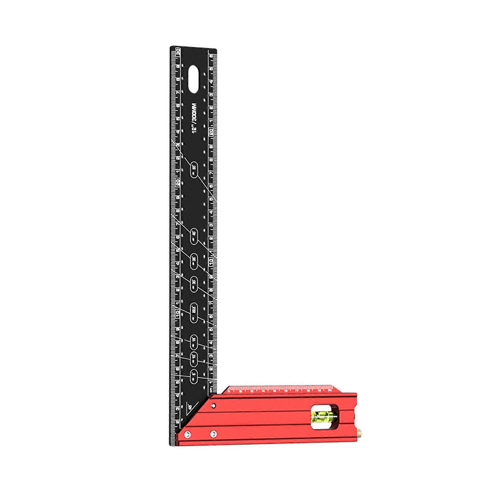 Professional Angles Square Combination Square Metal for Accurate 45 to 90° Line Marking in Woodworking & Construction Multicolor