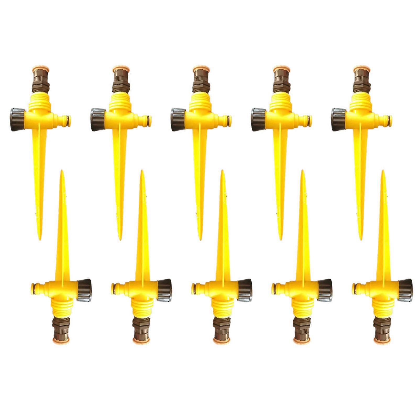 رشاشات حديقة قابلة للتعديل مع معدات ري بتغطية 360 درجة لسقي فعال وصيانة المروج باللون الأصفر