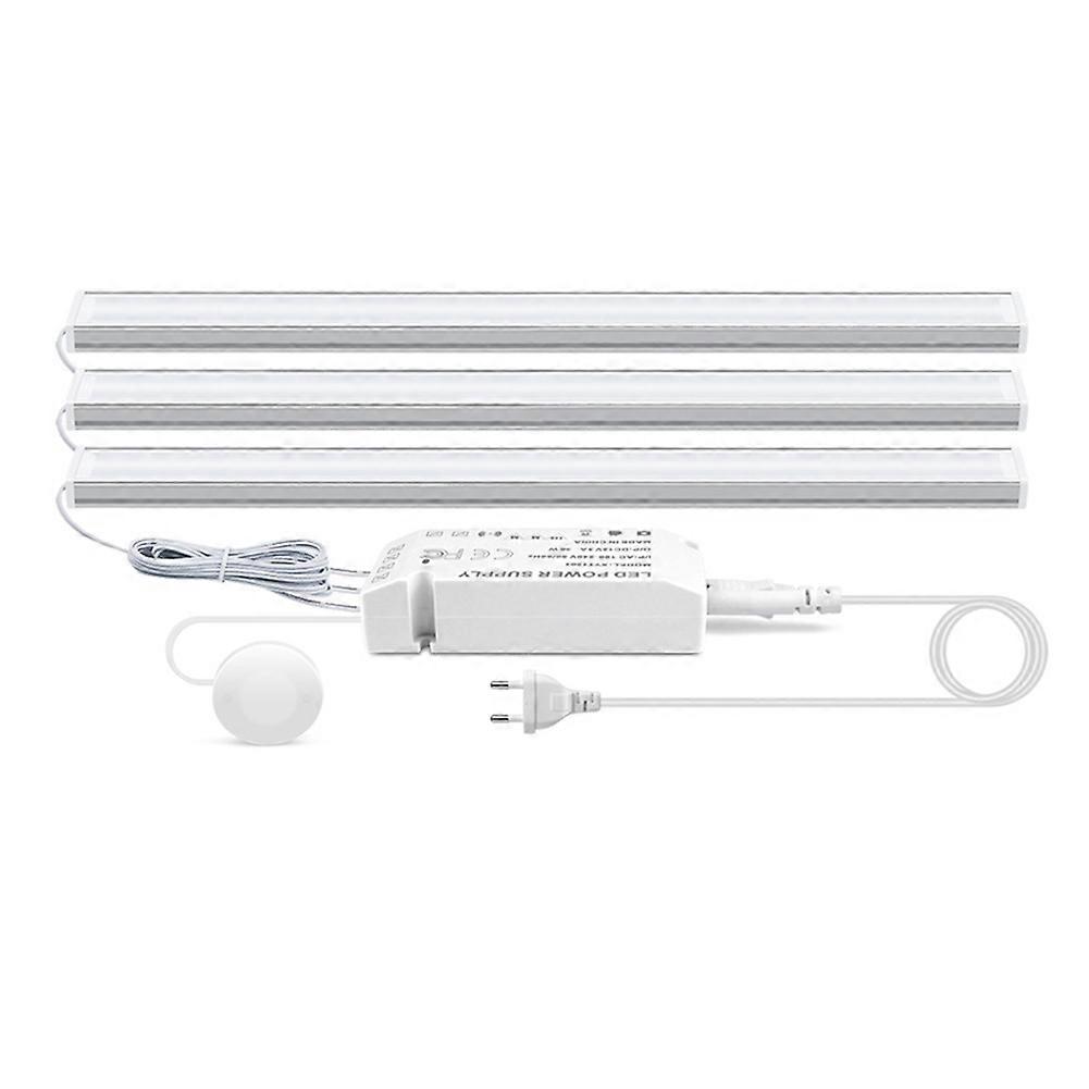 LED Under Cabinet Light Penetrable Touch Switch Wood Hand Scan Motion Sensor Dimmable Bathroom Night Lamp 40CM EU Plug