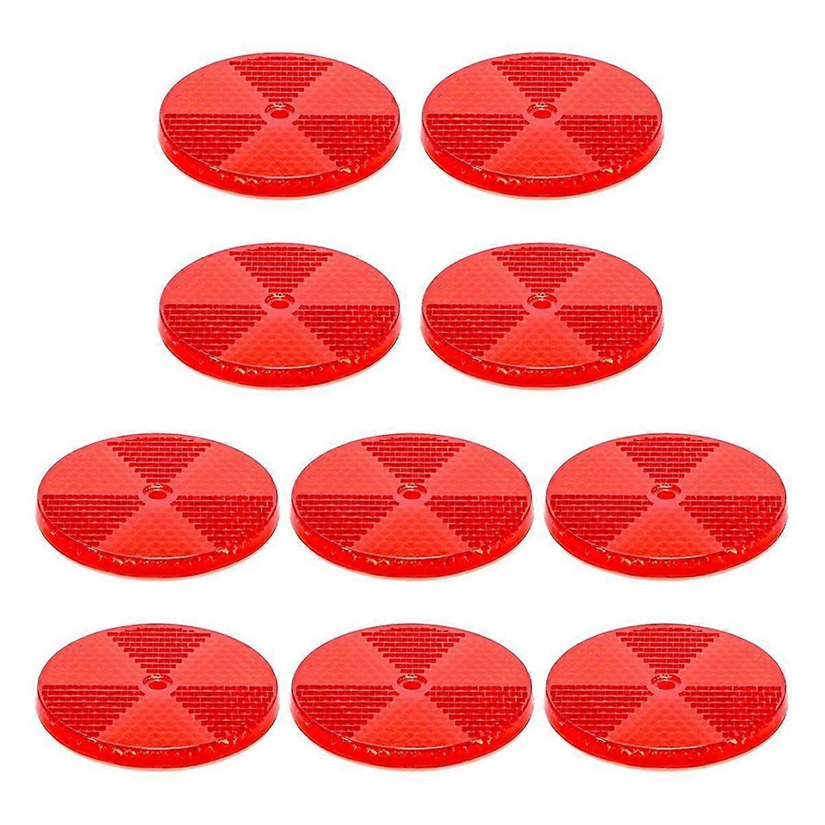 10 Pack Front Round Reflector for Driveway Fence Gate Posts Trailers Reflectors with Center Mounting
