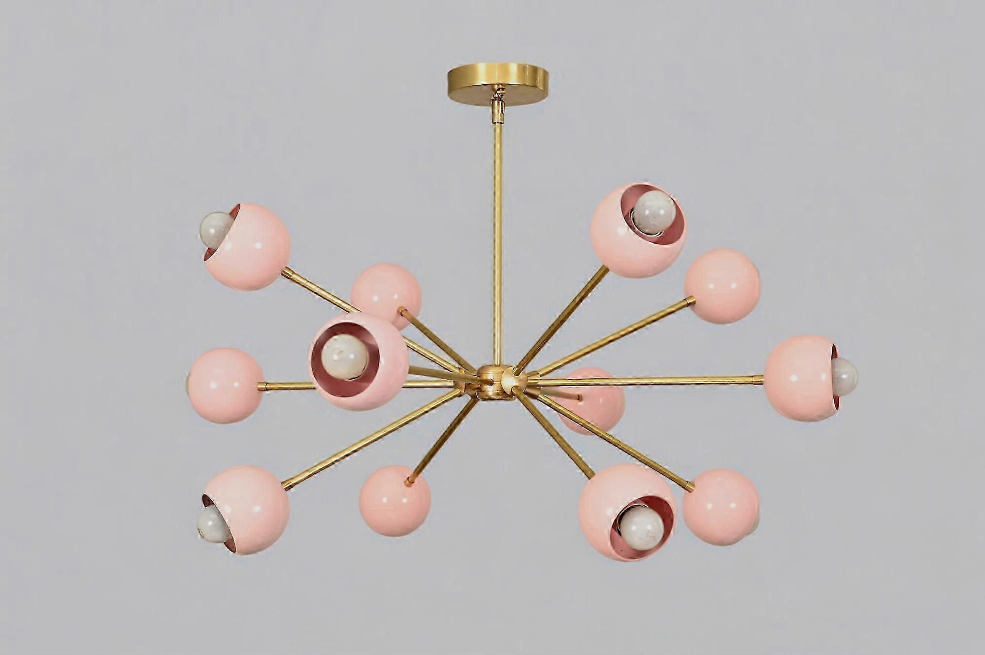 Twelve-arm Light, Pink Sputnik Chandelier – Vintage Star-burst Fixture