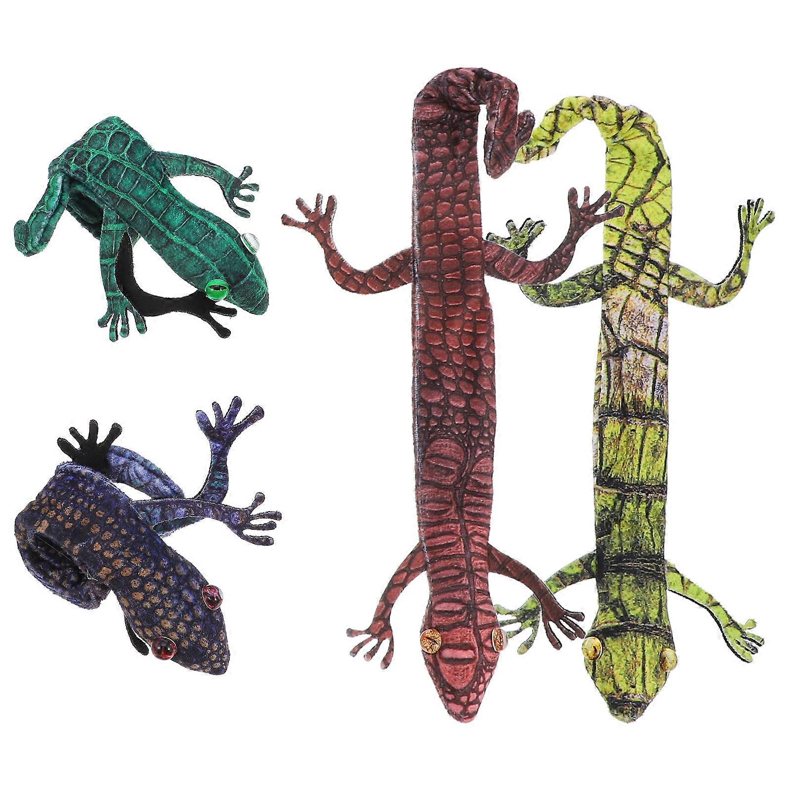 Slap Bracelets Lizard Snap Bracelets Halloween Theme Polyester Steel Wearable Snapping 4Pcs