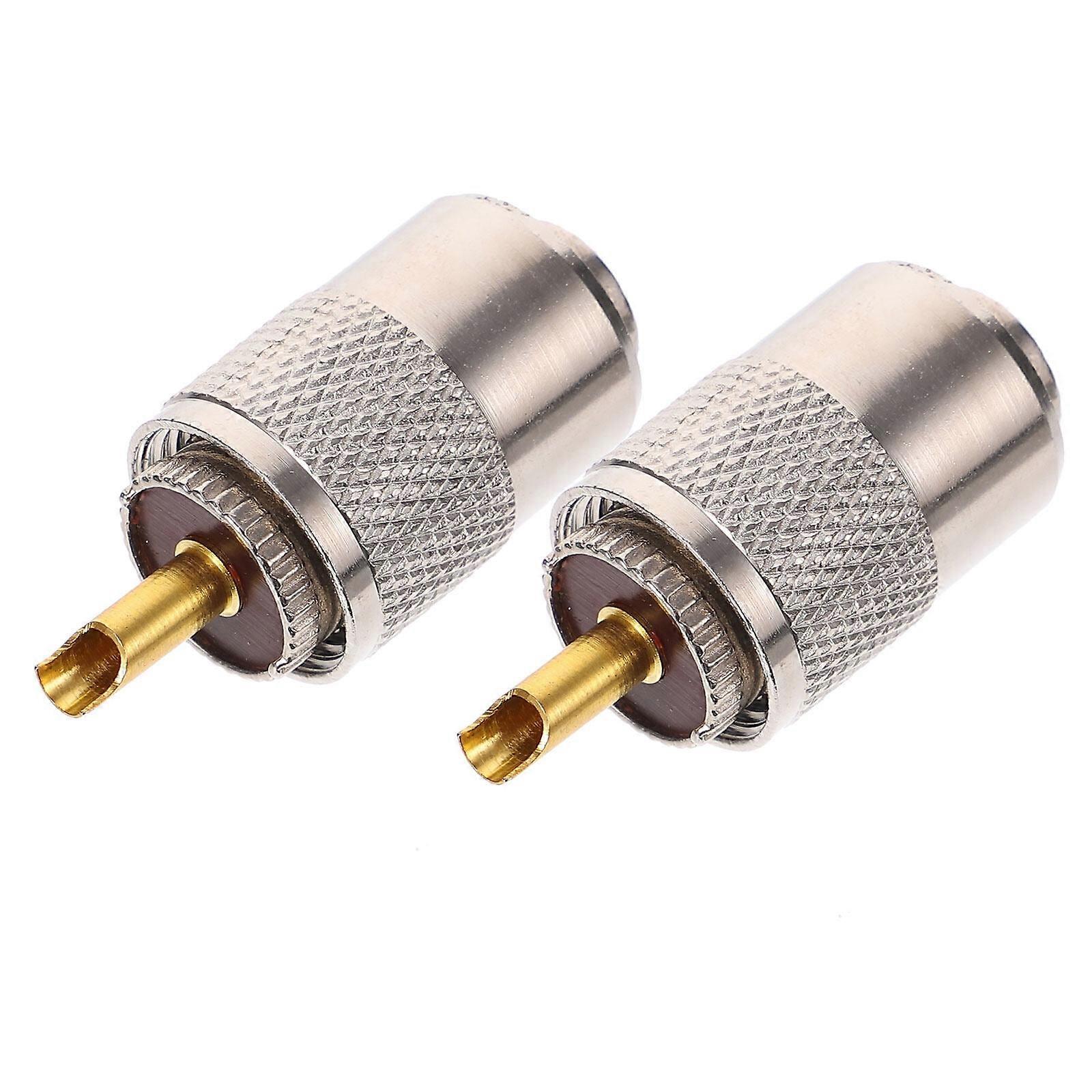 2 Sets Solder Coax Connector High Frequency Solder Connector Plug