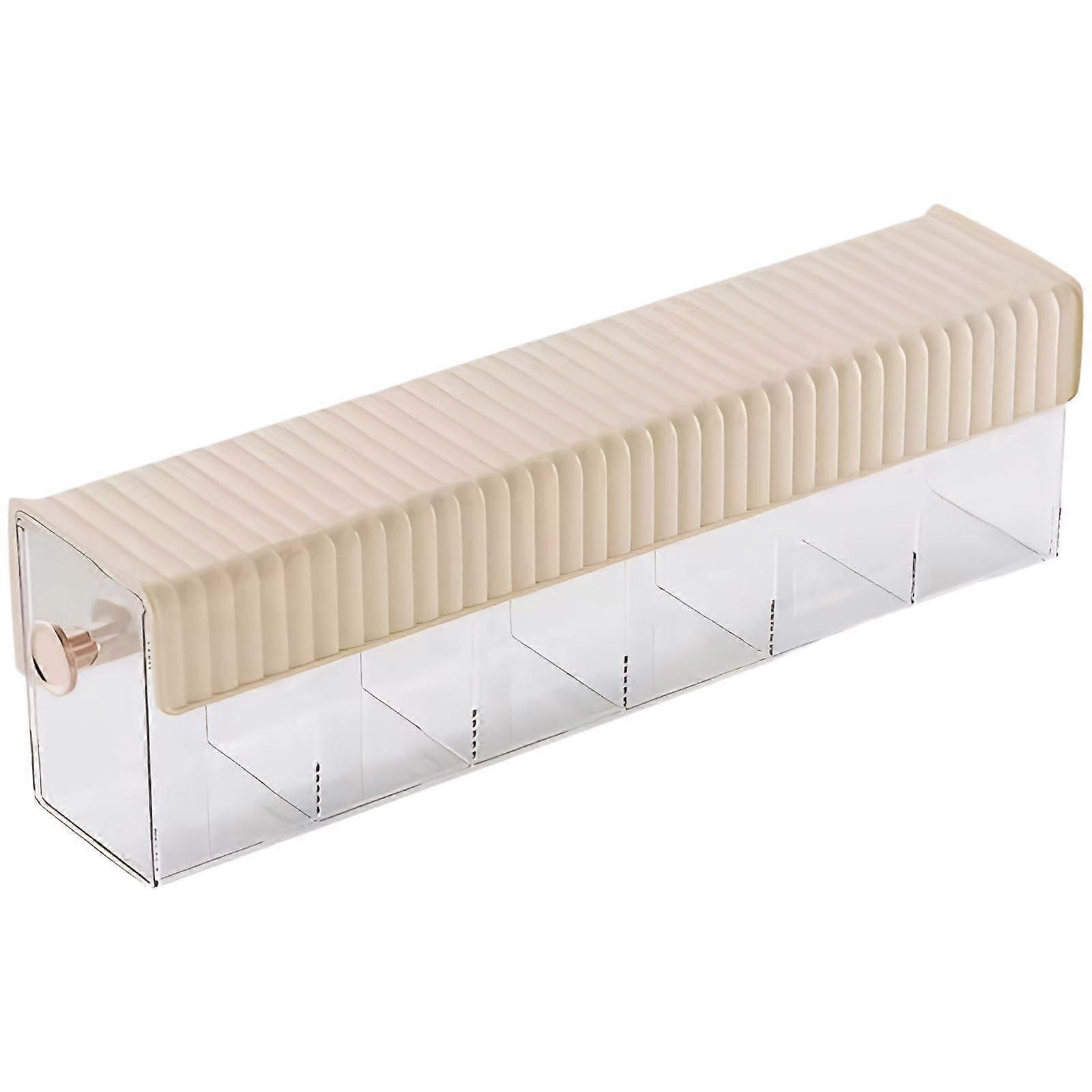 Wall Mounted Storage Box with Smooth Sliding Drawer and Clear Dust Protection for Closet Organization Beige