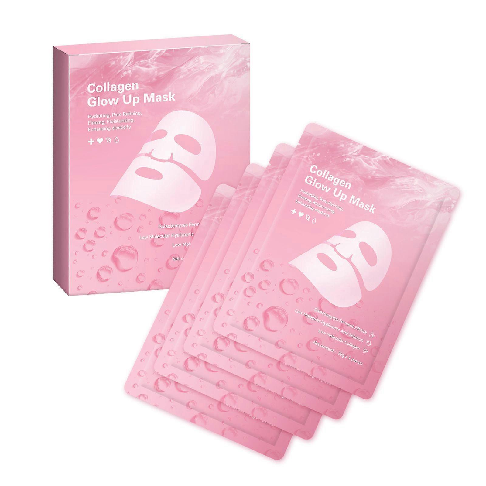 Collagen Glow Up Mask, Bio-Collagen Face Mask, Firm Skin Deep Hydrating Masks for Wrinkle Reduction and Pore Minimization - Glow like Glass Skin