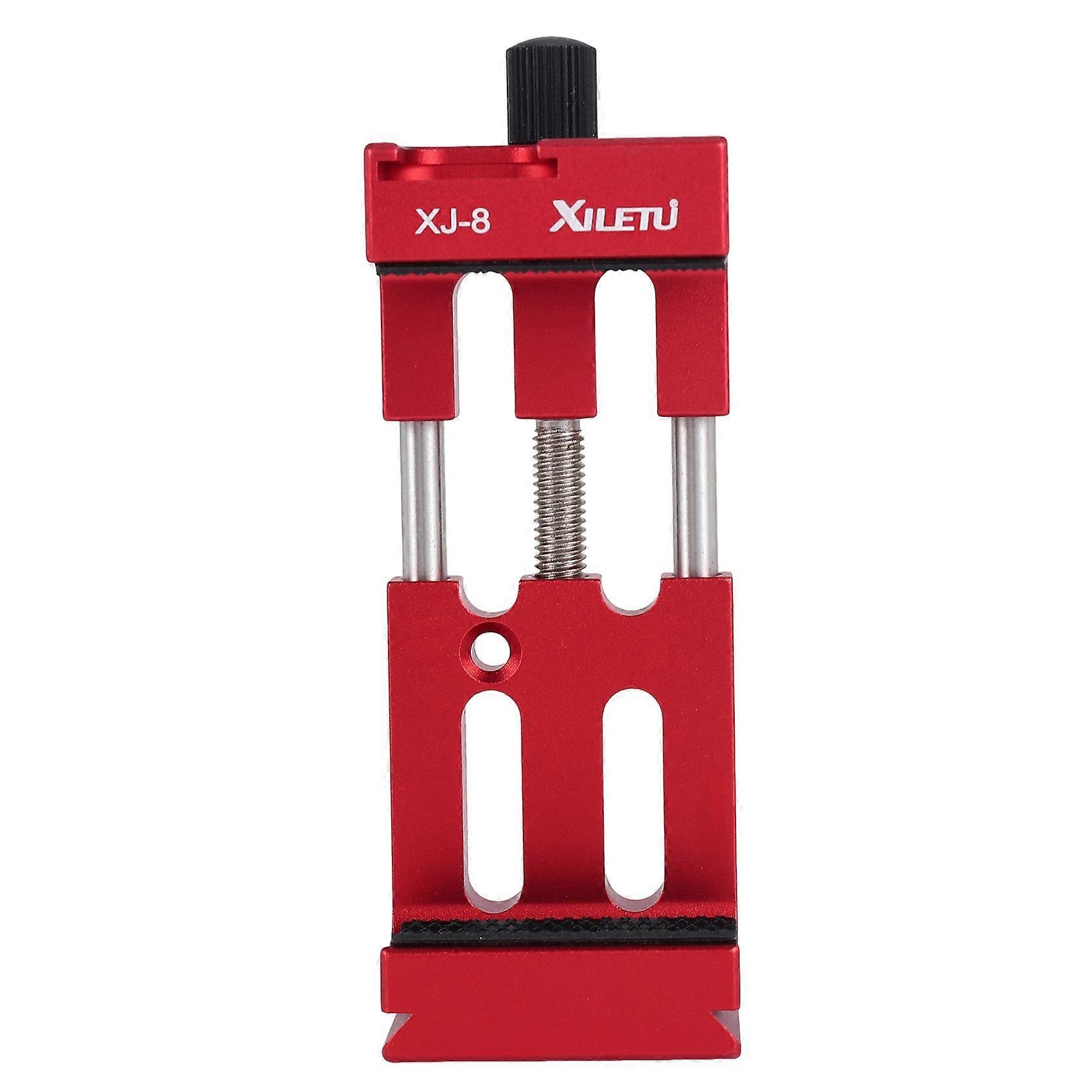 XILETU XJ-8 Tripod Head Bracket Mobile Phone Holder Clip For Phone Flashlight Micro-phone with Spirit Level and Cold Shoe Mount Red