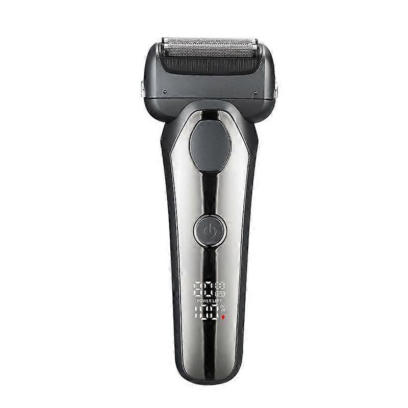 Mens Smart Electric Shaver LCD Digital Display Reciprocating Three-Head