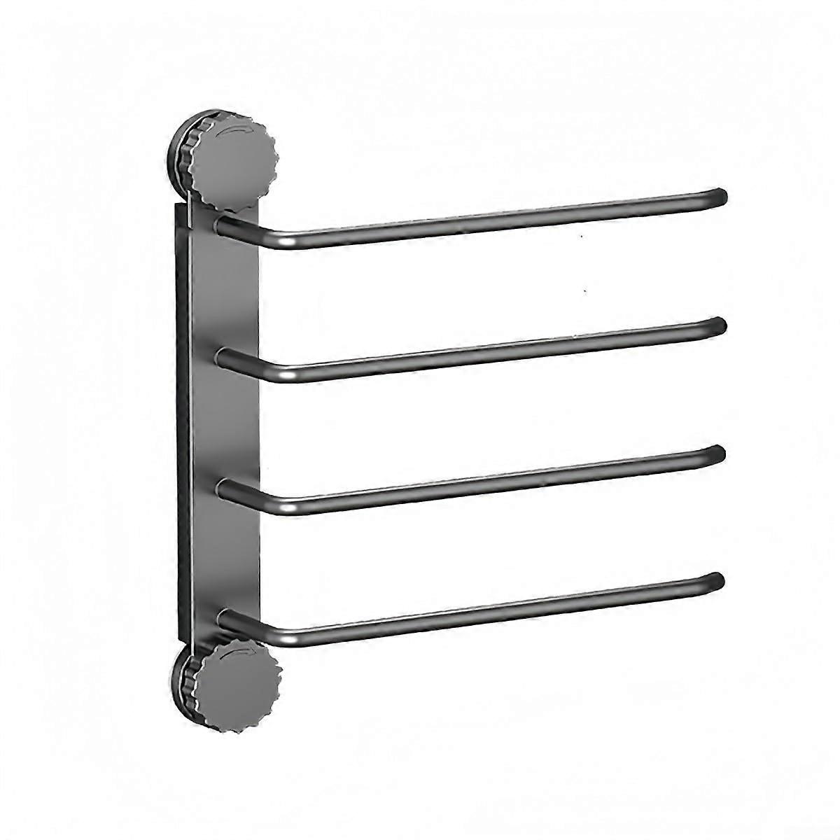 Suction Cup Paper Towel Holder with Towel Hook, Wall Mounted SpaceSaving Rack for Kitchen and Bathroom, Grey