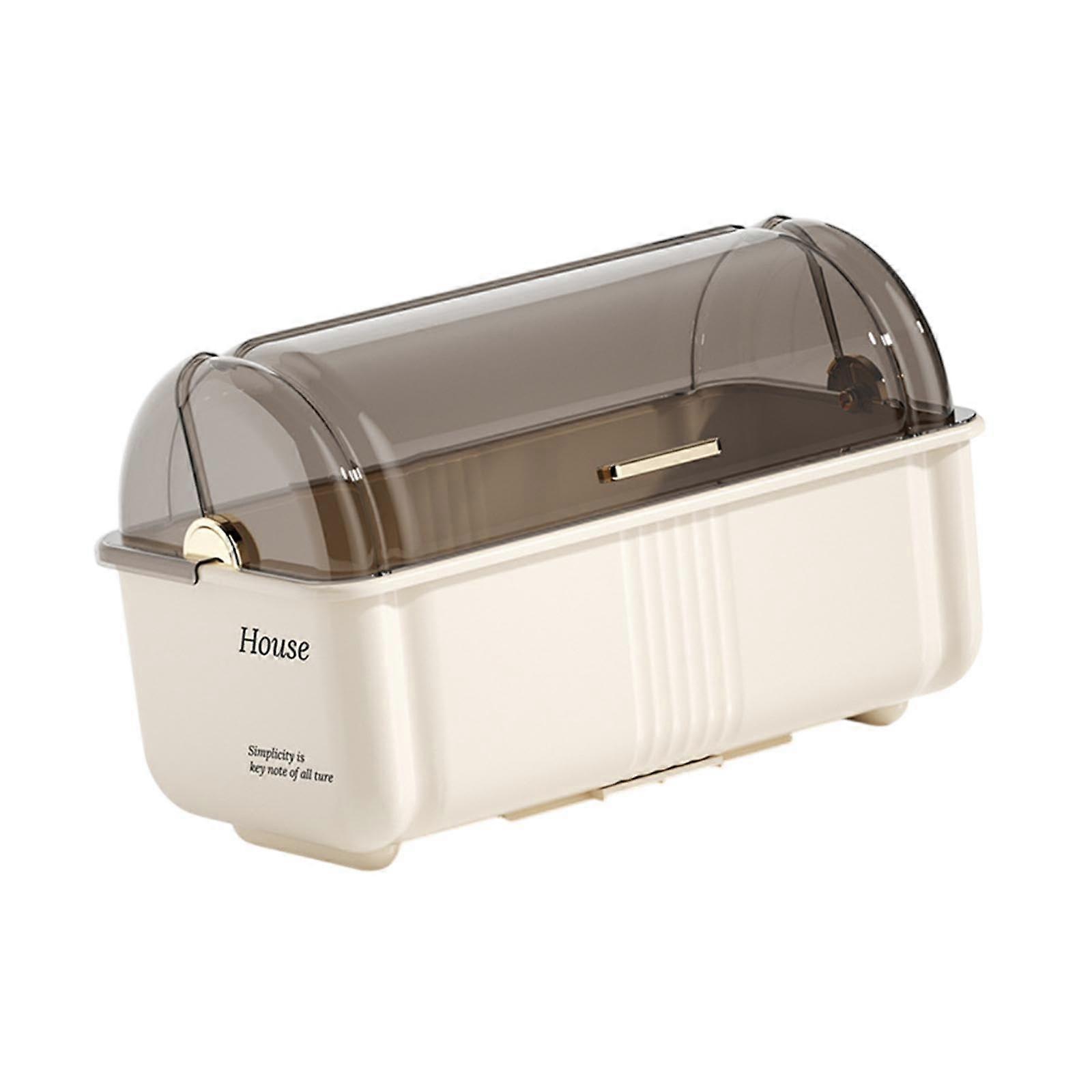 XL Dish Drying Rack with Lid and Drainboard, Large Capacity Cutlery Drainer for Kitchen Storage