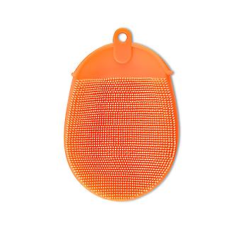 2st silikonmassage badborste med krok mjuka exfolierande handskar Baby showers Rengöring Mud Dirt Remover Scrub Showers Bubble
