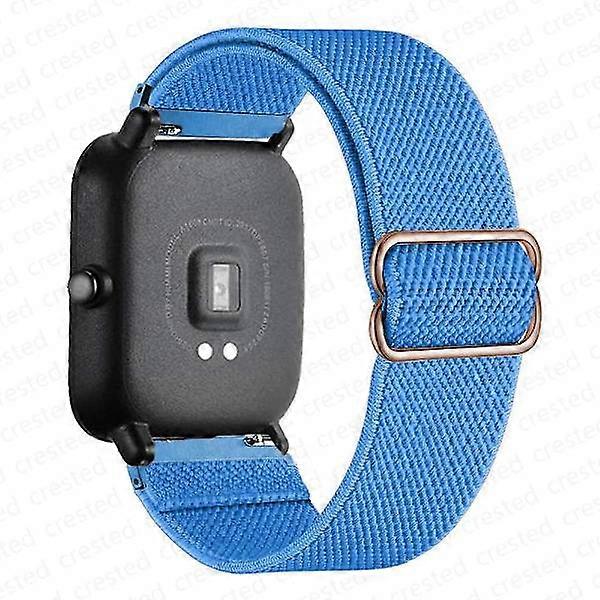 20mm/22mm Nylon Elastic Watch Strap compatible with Amazfit GTS 4/2/2e/3/Mini, GTR 4/3/Pro/2, Bip, Stratos - Blue