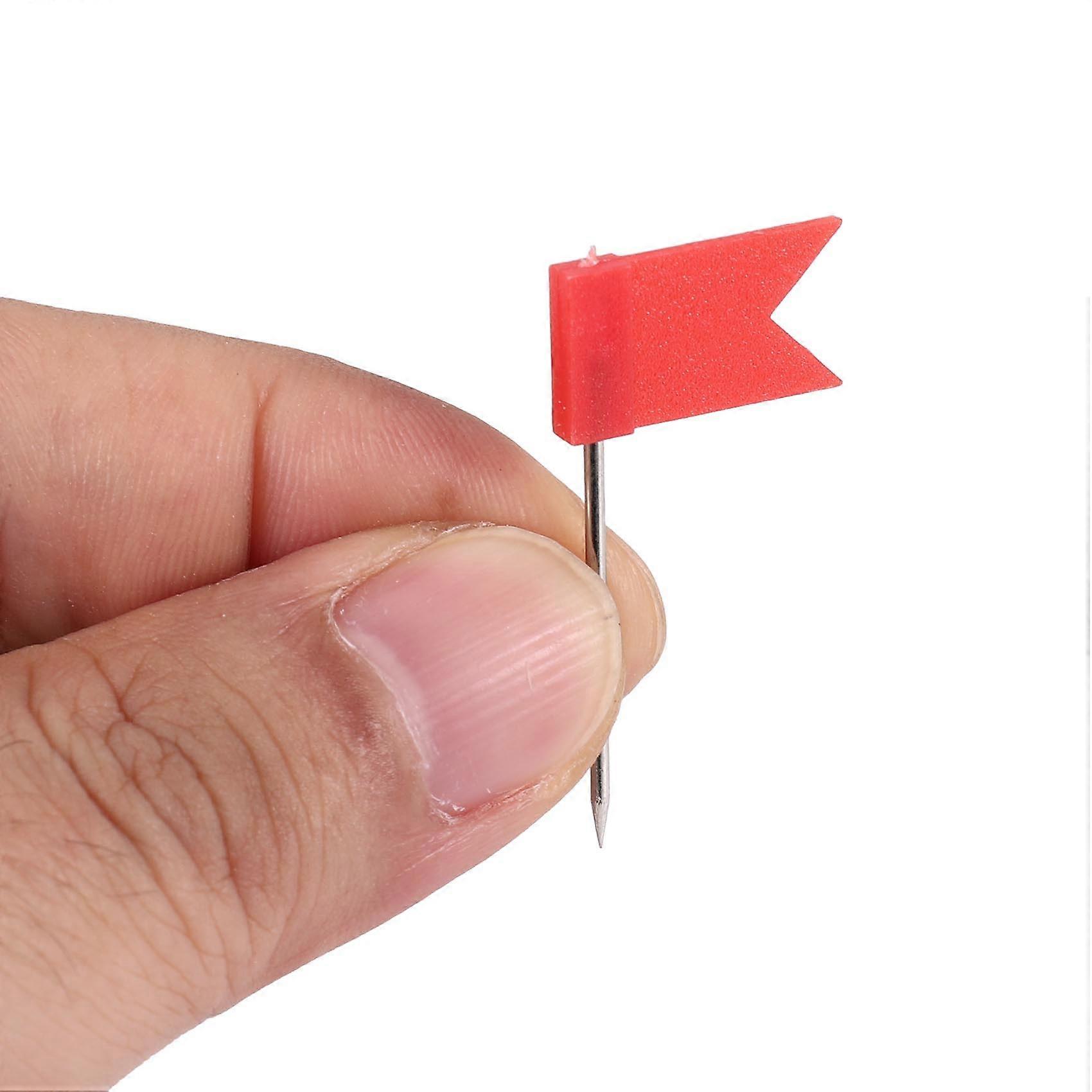 100 Flag Shape Map Pins Cork Notice Board Drawing Pins Push Pin Red