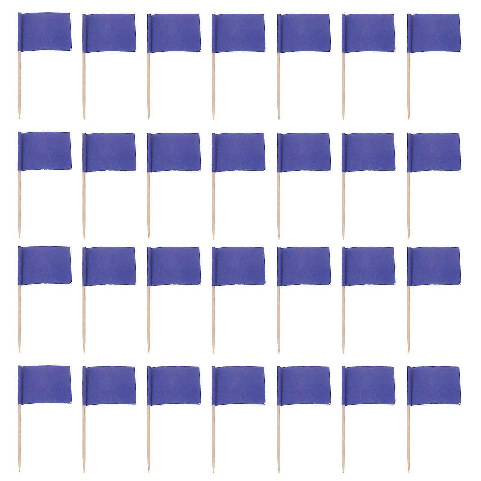 Cheese Markers Toothpick Flags for Wedding 100Pcs Blue