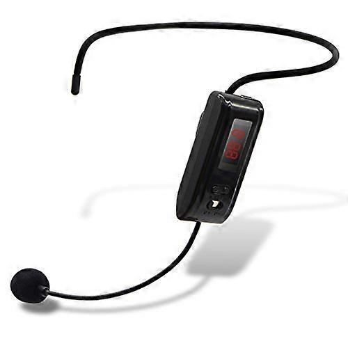 Wireless FM Headset Microphone with Clear Condenser Mic for Tour Guide Teacher Public Speaking Black