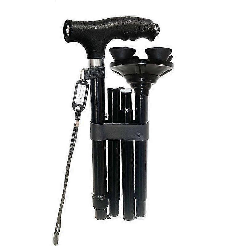 Folding Canes, Walking Cane For Men Women, Portable Cane With T-handle, Adjustable Height, Non-slip Base