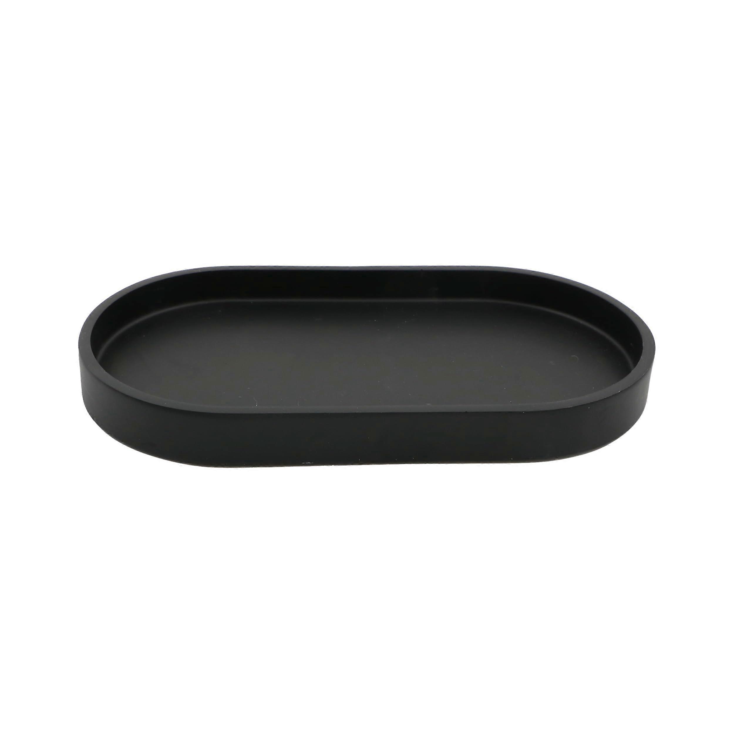 Matte Black Vanity Tray, Durable Resin Decorative Organizer for Bathroom, Kitchen or Small Spaces