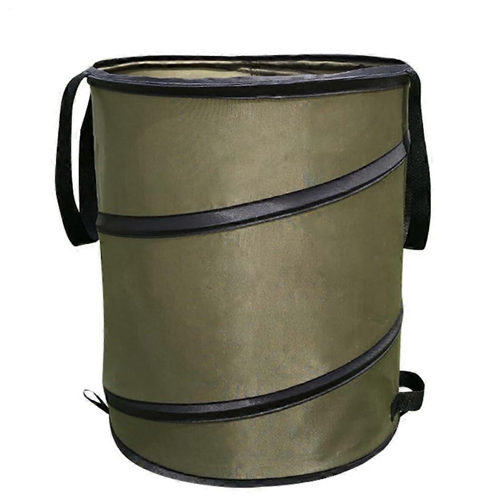 Camping Trash Can Collapsible Foldable Oxford Cloth Garden Waste Bin with Durable Steel Support