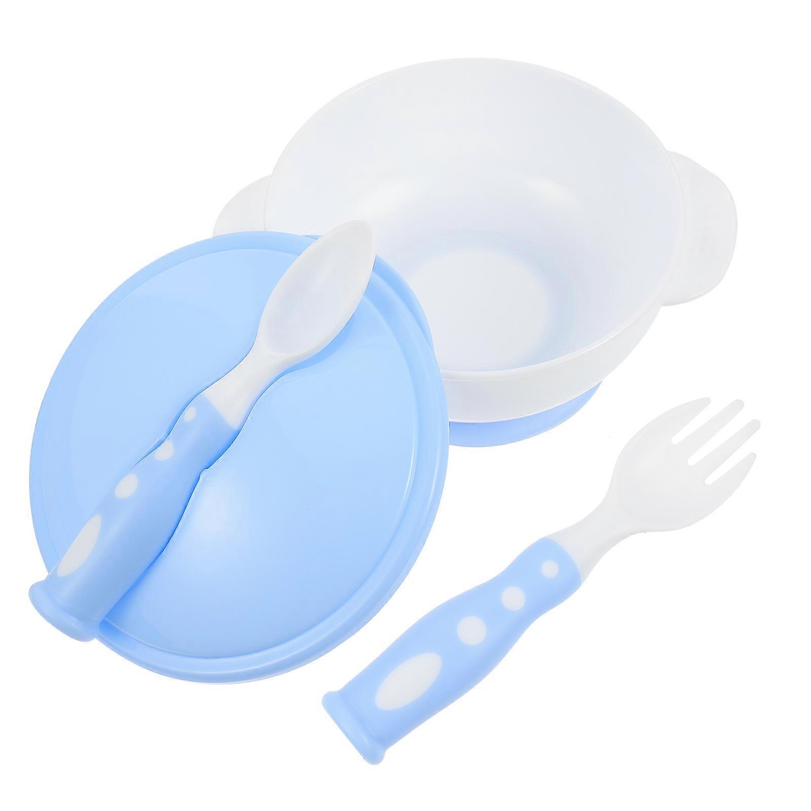 Kids Tableware Bowl with Suction Cup for Feeding 1Set Blue
