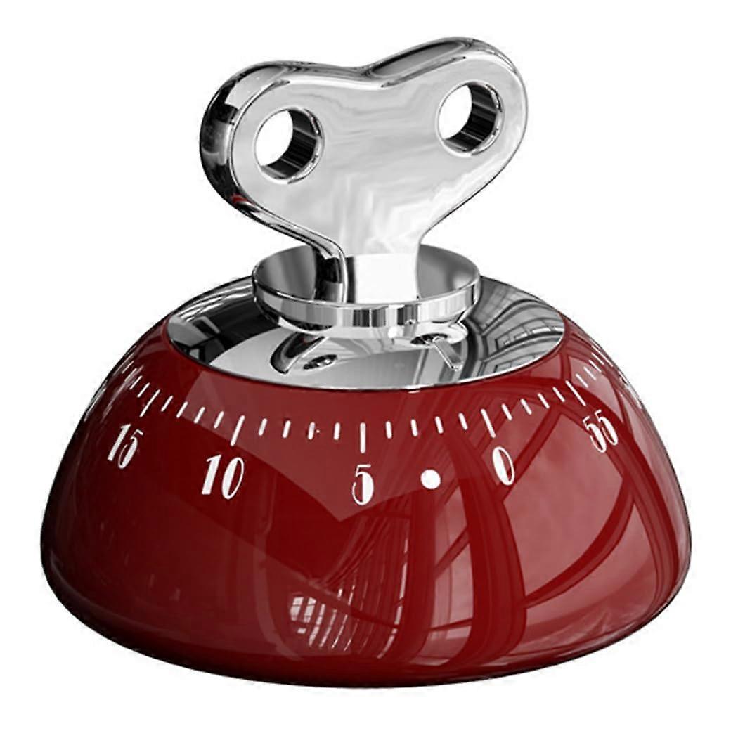 Mechanical Kitchen Timer 60 Minute Magnetic Base for Cooking and Baking, Red