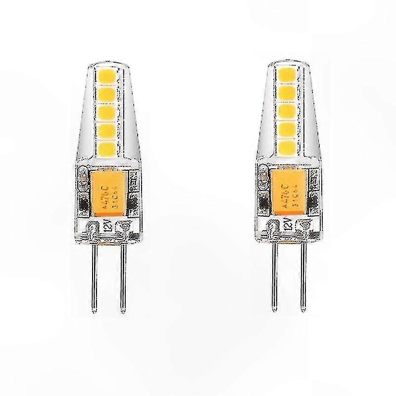 4-Pack G4 LED Bulbs, JC Type Bi-Pin Base, 10 LEDs, 2W Equivalent Halogen Replacement, AC/DC Operated