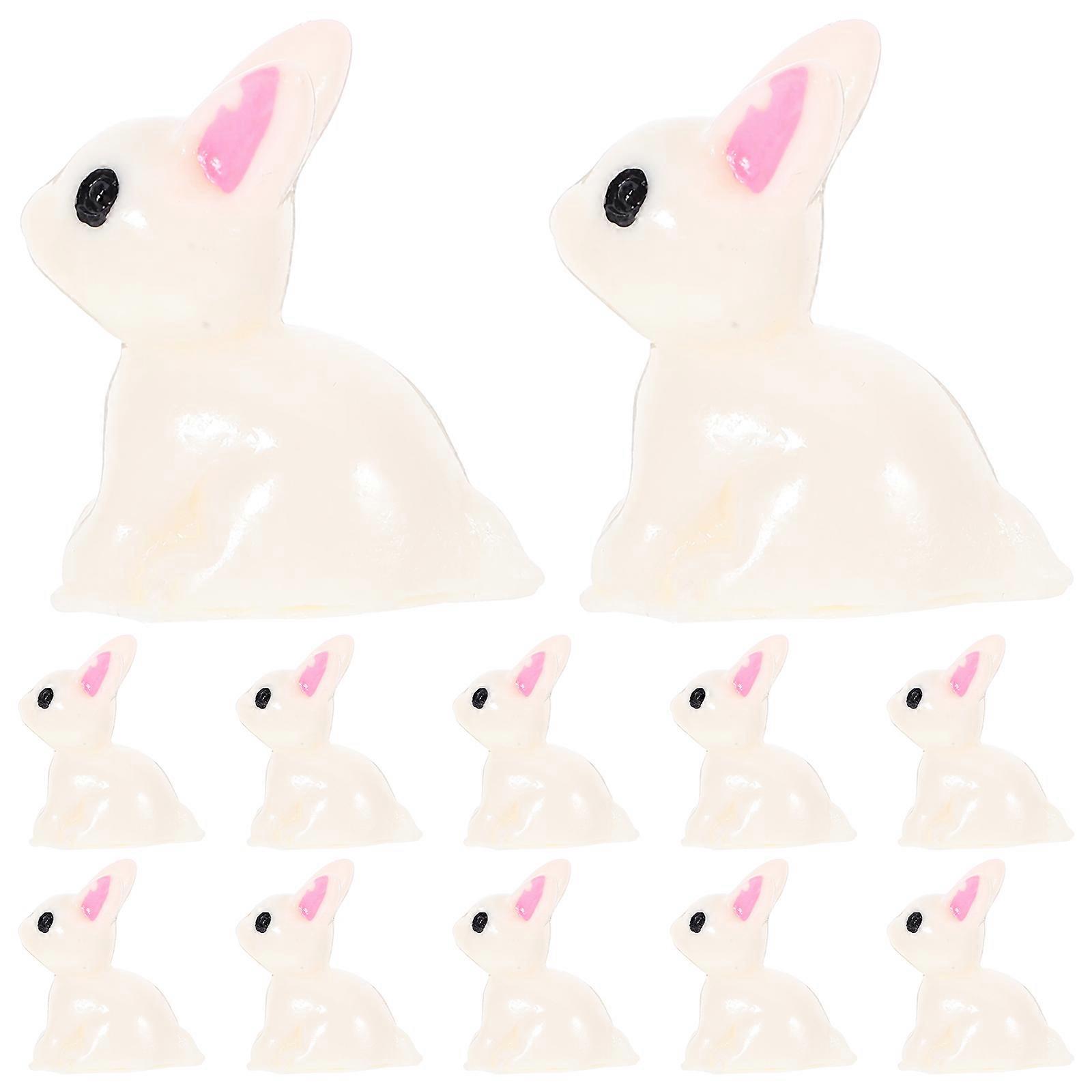 Succulent Craft Rabbit Resin Ornament for Decoration 35Pcs Set