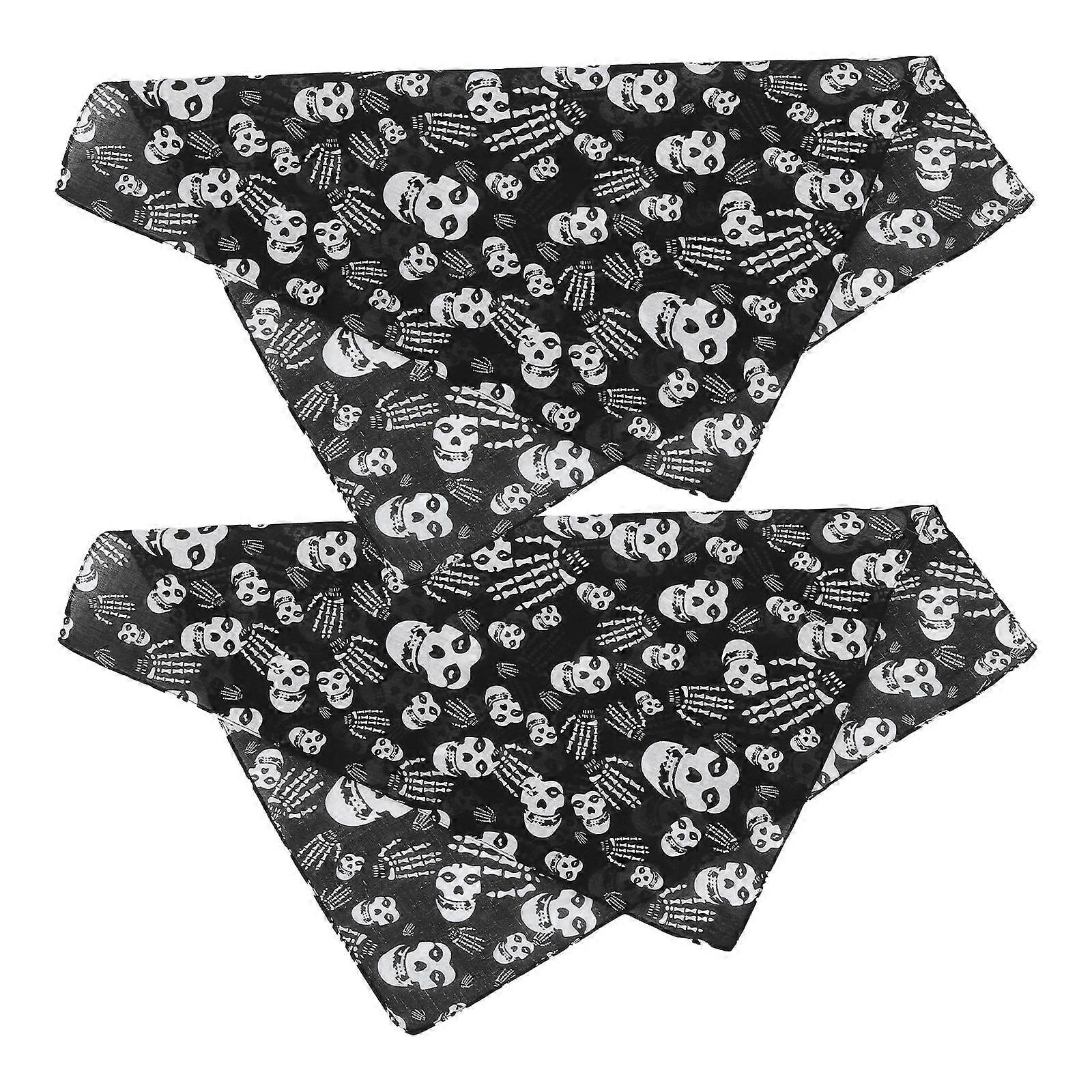 Couple Headscarves 2Pcs Creative Black Kerchief for Dance Decor