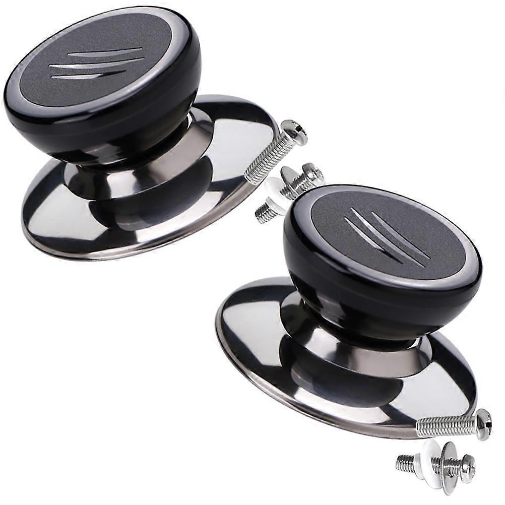 Black Pot Lid Knob Universal Replacement Handle for Cooking Pots 2Pcs