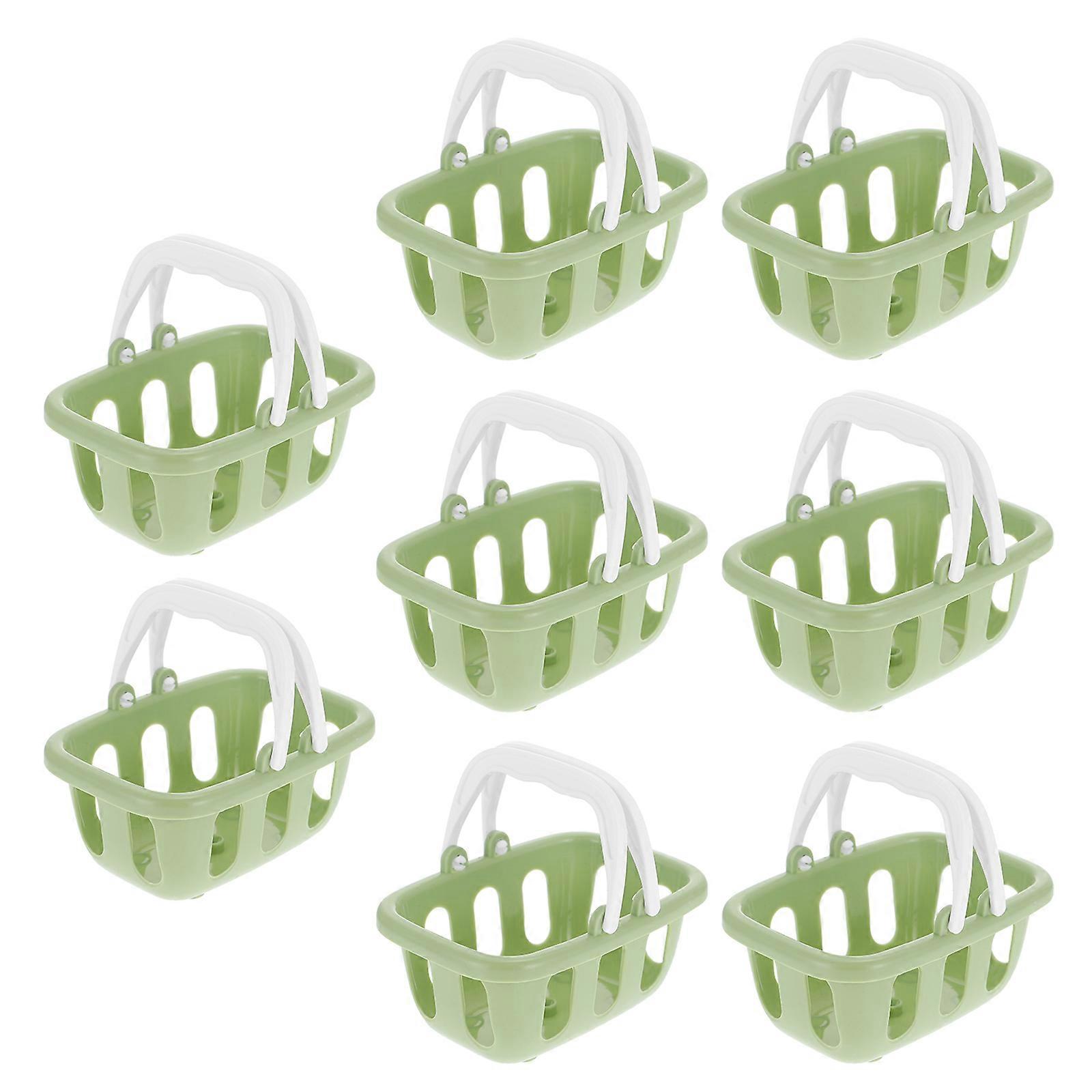 Mini Shopping Basket Kids Basket Toy for Easter Egg Storage 8Pcs Plastic