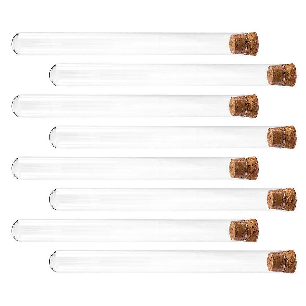 Liquid Storage Glass Test Tubes with Wood Corks 8Pcs Set for Experiments